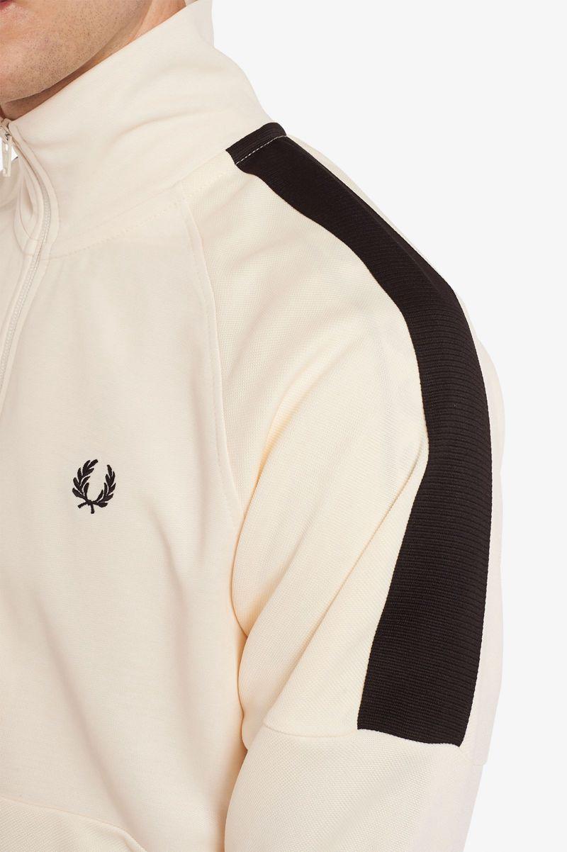 White Fred Perry Panelled Track Men's Jackets | PH 1226SGLO